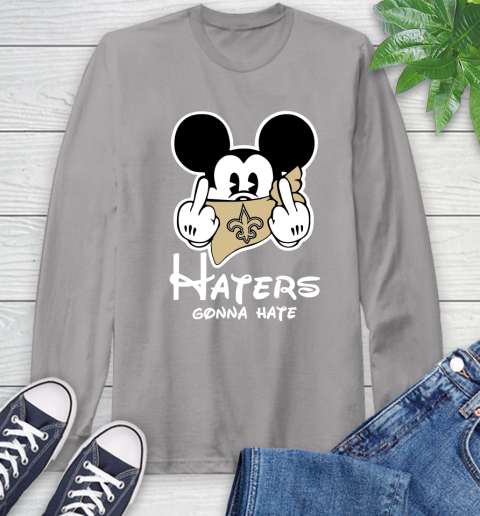 NFL New Orleans Saints Haters Gonna Hate Mickey Mouse Disney Football T Shirt Long Sleeve T-Shirt 6