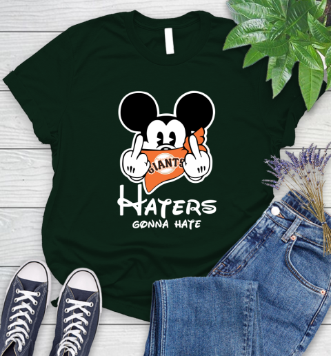 MLB San Francisco Giants Haters Gonna Hate Mickey Mouse Disney Baseball T Shirt_000 Women's T-Shirt 6