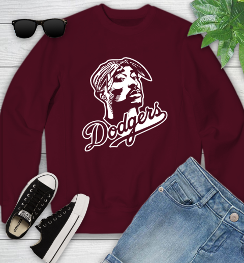 Tupac Dodgers Youth Sweatshirt Tee For Sports
