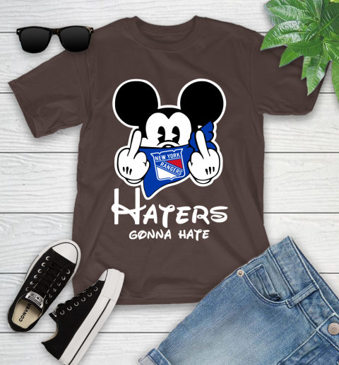 NHL New York Rangers Haters Gonna Hate Mickey Mouse Disney Hockey T Shirt Youth T-Shirt 7