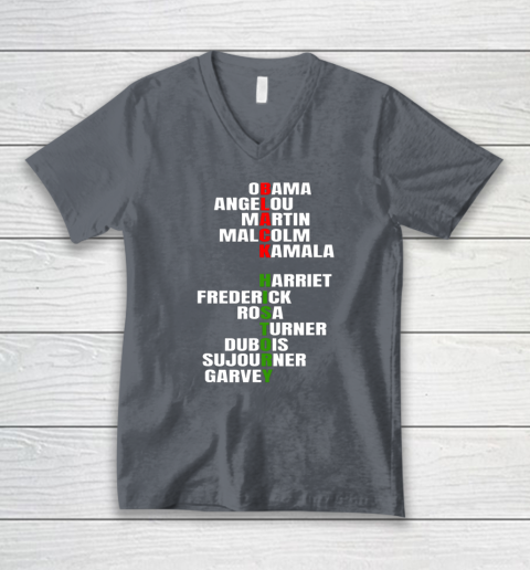Obama Angelou Inspirational African Black History Month V-Neck T-Shirt 3