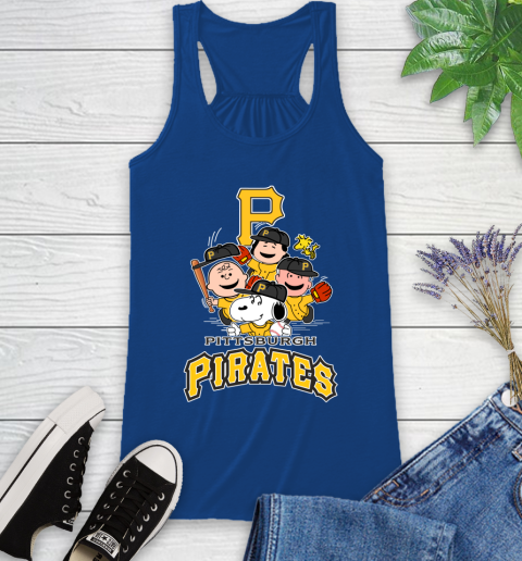 MLB Pittsburgh Pirates Snoopy Charlie Brown Woodstock The Peanuts Movie Baseball T Shirt_000 Racerback Tank 8