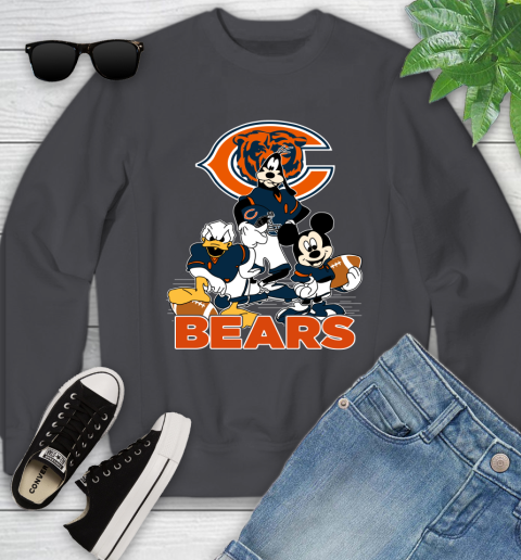 NFL Chicago Bears Mickey Mouse Donald Duck Goofy Football Shirt Youth Sweatshirt 5