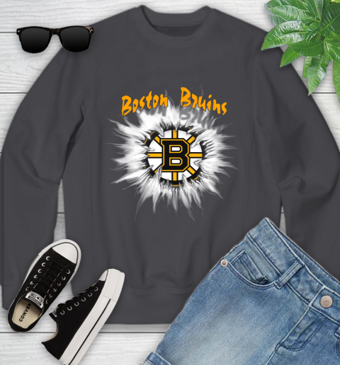Boston Bruins NHL Hockey Adoring Fan Rip Sports Youth Sweatshirt 5