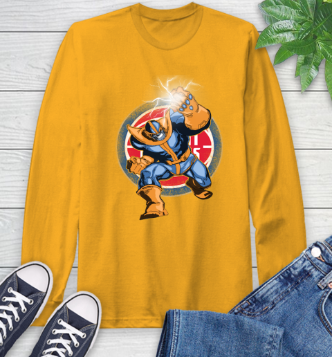 Detroit Pistons NBA Basketball Thanos Avengers Infinity War Marvel Long Sleeve T-Shirt 2