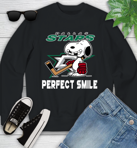 NHL Dallas Stars Snoopy Perfect Smile The Peanuts Movie Hockey T Shirt Youth Sweatshirt