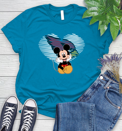 NFL Arizona Cardinals The Heart Mickey Mouse Disney Football T Shirt_000 Women's T-Shirt 10