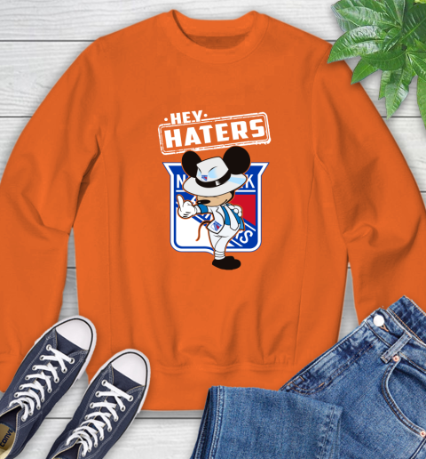 NHL Hey Haters Mickey Hockey Sports New York Rangers Sweatshirt 3