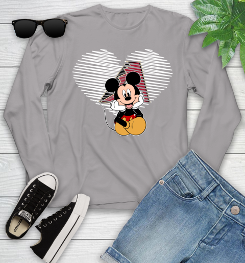 MLB Arizona Diamondbacks The Heart Mickey Mouse Disney Baseball T Shirt_000 Youth Long Sleeve 5