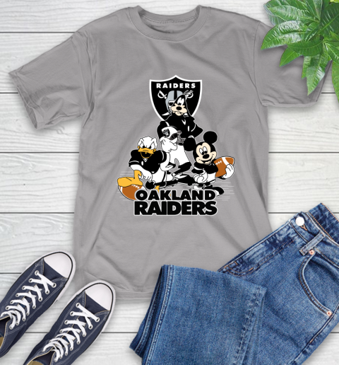 NFL Oakland Raiders Mickey Mouse Donald Duck Goofy Football Shirt T-Shirt 6