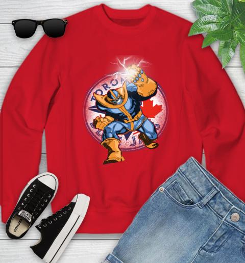 Toronto Blue Jays MLB Baseball Thanos Avengers Infinity War Marvel Youth Sweatshirt 8