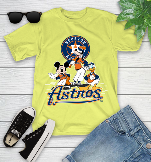 MLB Houston Astros Mickey Mouse Donald Duck Goofy Baseball T Shirt Youth T-Shirt 10