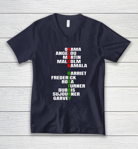 Obama Angelou Inspirational African Black History Month V-Neck T-Shirt 2