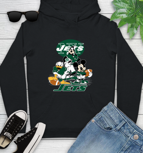 NFL New York Jets Mickey Mouse Donald Duck Goofy Football Shirt Youth Hoodie