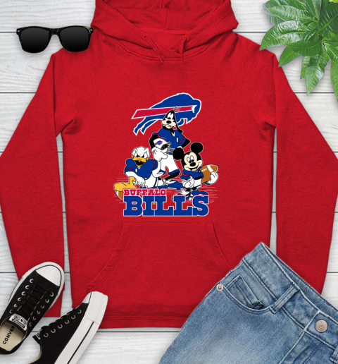 NFL Buffalo Bills Mickey Mouse Donald Duck Goofy Football Shirt Youth Hoodie 12