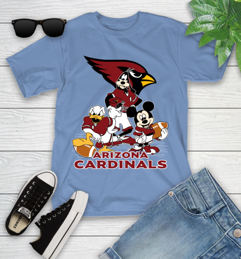 NFL Arizona Cardinals Mickey Mouse Donald Duck Goofy Football Shirt Youth T-Shirt 15