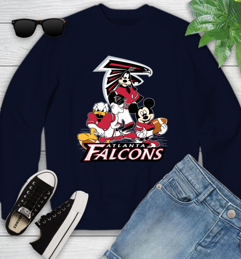 NFL Atlanta Falcons Mickey Mouse Donald Duck Goofy Football Shirt Youth Sweatshirt 2