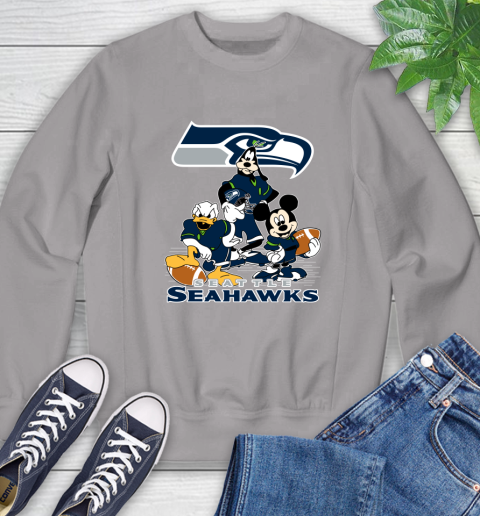 NFL Seattle Seahawks Mickey Mouse Donald Duck Goofy Football Shirt Sweatshirt 5