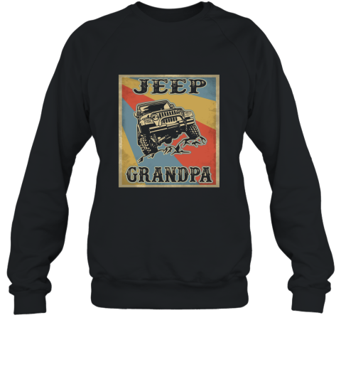 Mens Vintage Jeep Grandpa T shirt Sweatshirt