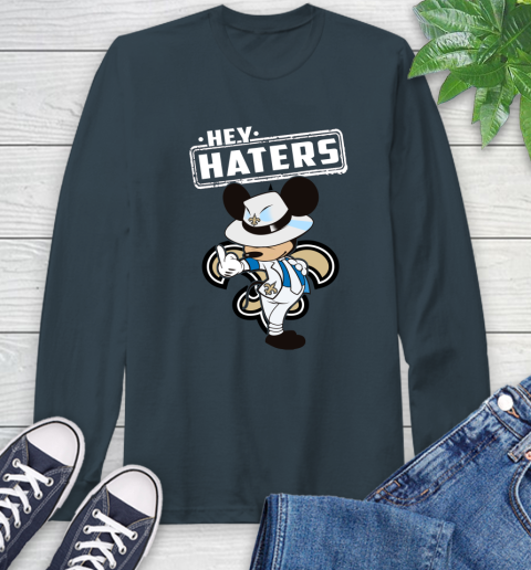 NFL Hey Haters Mickey Football Sports New Orleans Saints Long Sleeve T-Shirt 9