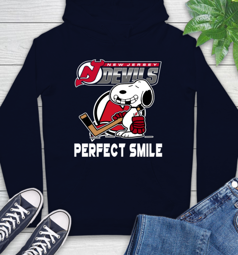 NHL New Jersey Devils Snoopy Perfect Smile The Peanuts Movie Hockey T Shirt Hoodie 3