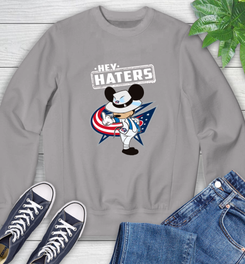 NHL Hey Haters Mickey Hockey Sports Columbus Blue Jackets Sweatshirt 5