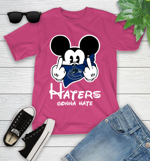 NHL Vancouver Canucks Haters Gonna Hate Mickey Mouse Disney Hockey T Shirt Youth T-Shirt 11