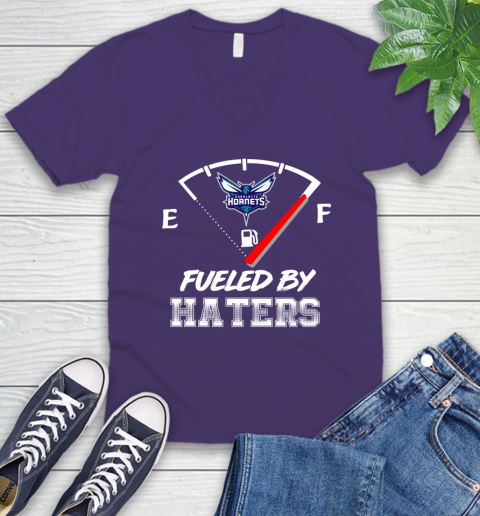 Charlotte Hornets NBA Basketball Fueled By Haters Sports V-Neck T-Shirt 9