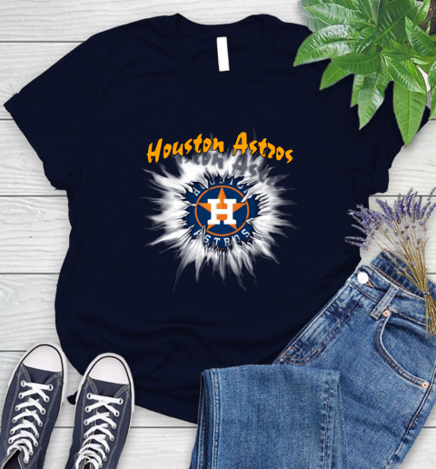 Houston Astros MLB Baseball Adoring Fan Rip Sports Women's T-Shirt 2