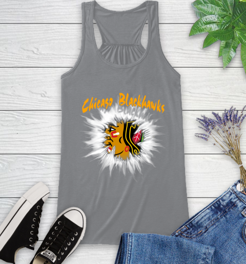 Chicago Blackhawks NHL Hockey Adoring Fan Rip Sports Racerback Tank 4