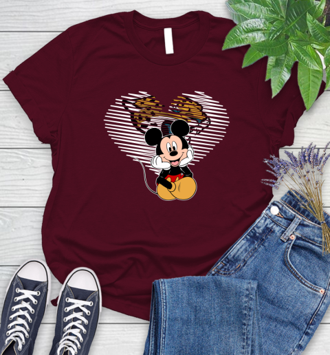NFL Jacksonville Jaguars The Heart Mickey Mouse Disney Football T Shirt_000 Women's T-Shirt 7