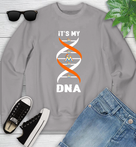 Miami Marlins MLB Baseball It's My DNA Sports Youth Sweatshirt 3