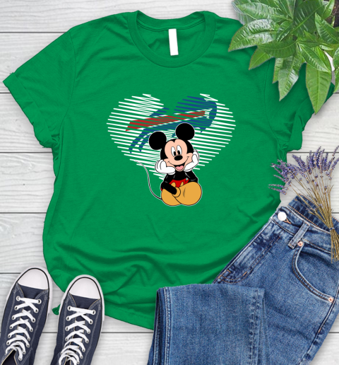 NFL Buffalo Bills The Heart Mickey Mouse Disney Football T Shirt_000 Women's T-Shirt 9