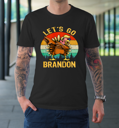 Dabbing Turkey Trump Let's go Brandon Conservative Vintage T-Shirt
