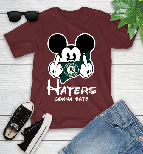 MLB Oakland Athletics Haters Gonna Hate Mickey Mouse Disney Baseball T Shirt_000 Youth T-Shirt 14