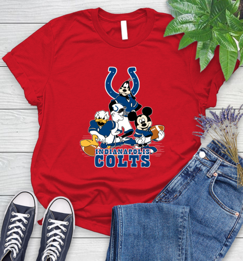NFL Indianapolis Colts Mickey Mouse Donald Duck Goofy Football Shirt Women's T-Shirt 13