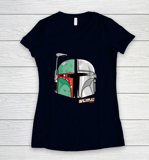 Star Wars Mando and Boba Fett May the 4th Be With You Women's V-Neck T-Shirt 2