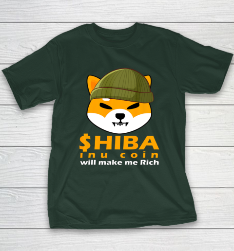 Shiba Will Make Me Rich Vintage Shiba Inu Coin Shiba Army Youth T-Shirt 3