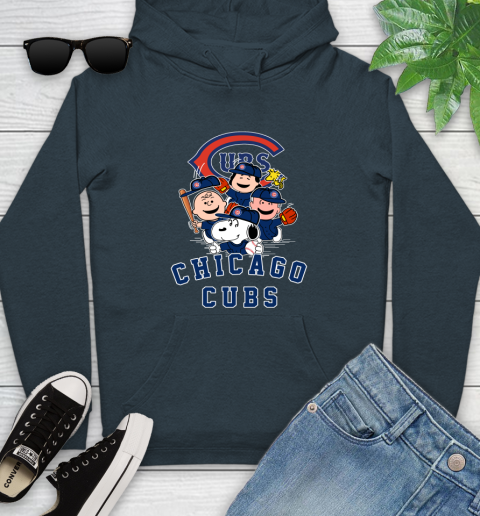 MLB Chicago Cubs Snoopy Charlie Brown Woodstock The Peanuts Movie Baseball T Shirt Youth Hoodie 10