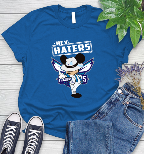 NBA Hey Haters Mickey Basketball Sports Charlotte Hornets Women's T-Shirt 12