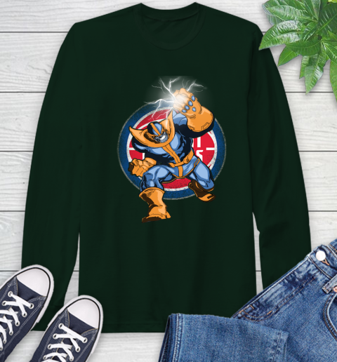 Detroit Pistons NBA Basketball Thanos Avengers Infinity War Marvel Long Sleeve T-Shirt 7