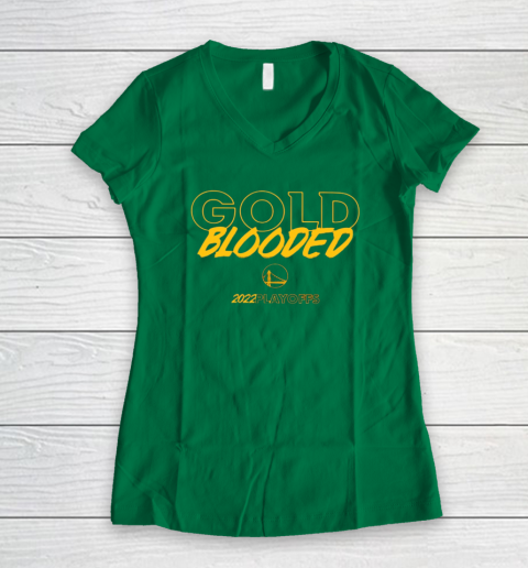Warriors Gold Blooded Women's V-Neck T-Shirt 3