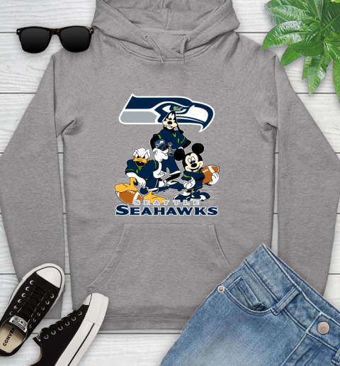 NFL Seattle Seahawks Mickey Mouse Donald Duck Goofy Football Shirt Youth Hoodie 6