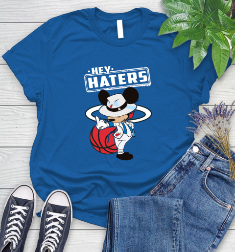 NBA Hey Haters Mickey Basketball Sports Miami Heat Women's T-Shirt 12