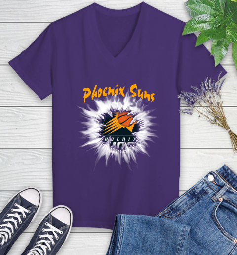 Phoenix Suns NBA Basketball Rip Sports Women's V-Neck T-Shirt 3