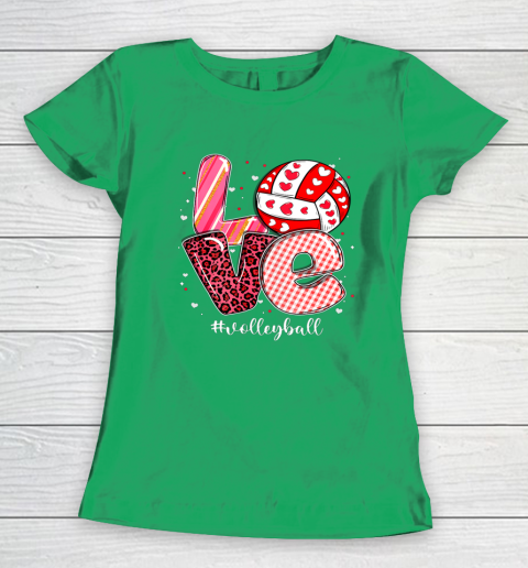 Funny Valentine Volleyball Player Sport Lovers Family Outfit Women's T-Shirt 4