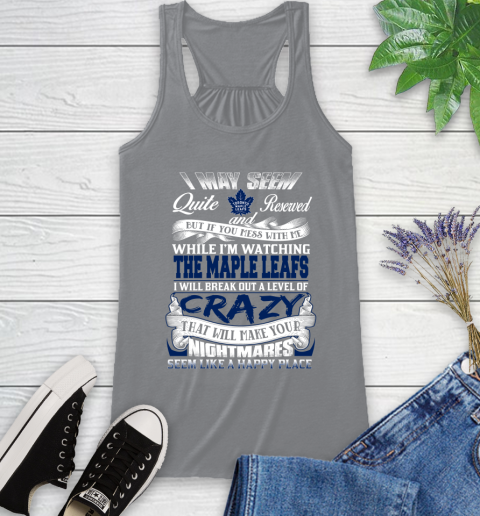 Toronto Maple Leafs NHL Hockey Don't Mess With Me While I'm Watching My Team Racerback Tank - Image 5