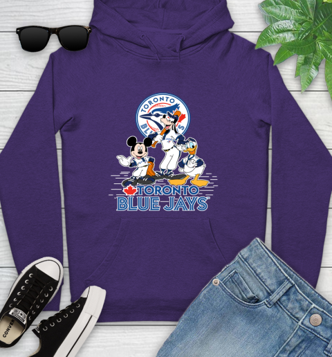 MLB Toronto Blue Jays Mickey Mouse Donald Duck Goofy Baseball T Shirt Youth Hoodie 5