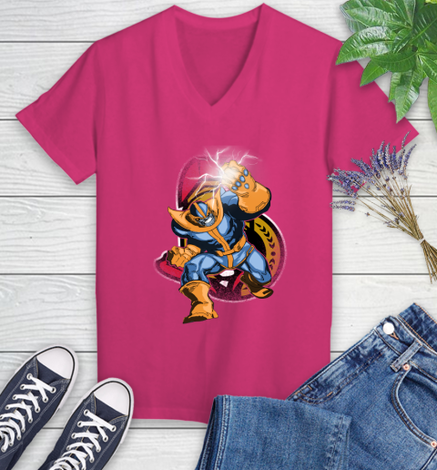 Ottawa Senators NHL Hockey Thanos Avengers Infinity War Marvel Women's V-Neck T-Shirt 9
