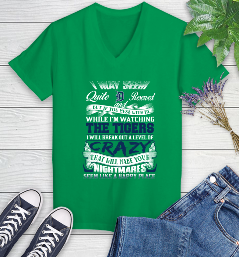 Detroit Tigers MLB Baseball Don t Mess With Me While I m Watching My Team Women s V Neck T Shirt